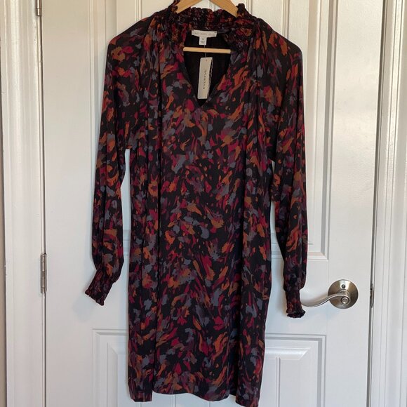 NWT Evereve Allison Joy Multi Colored Long Sleeve Mini Dress - Small - Picture 1 of 6
